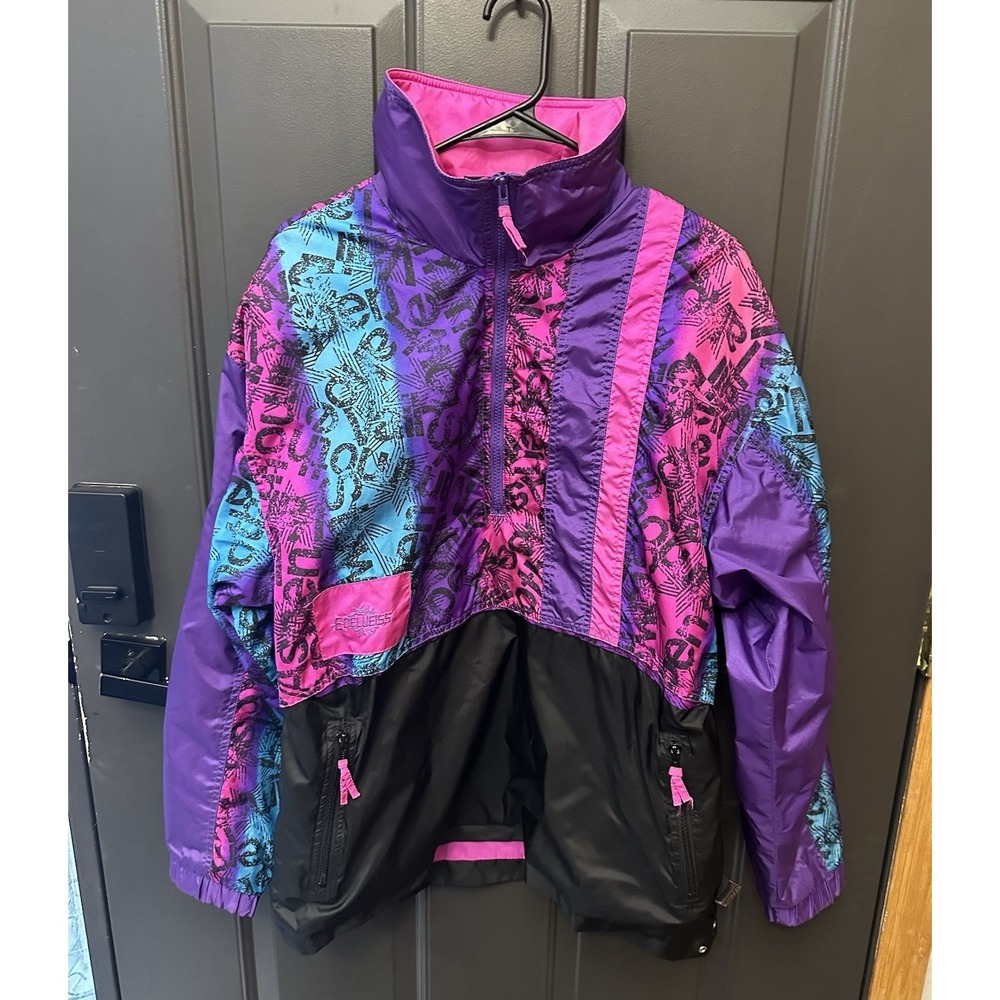Vintage Edelweiss Ski Wear‎ Lightweight Jacket Women's Large Geometric Retro